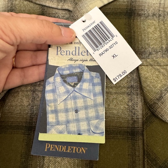 NWT Pendleton Men's Green Plaid Board Shirt- Size XL - Picture 6 of 10